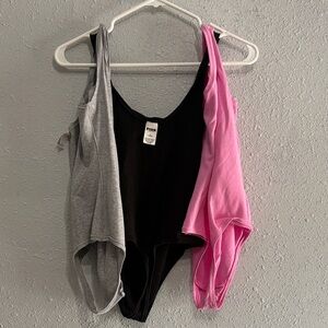 Black Grey and Pink Bodysuit